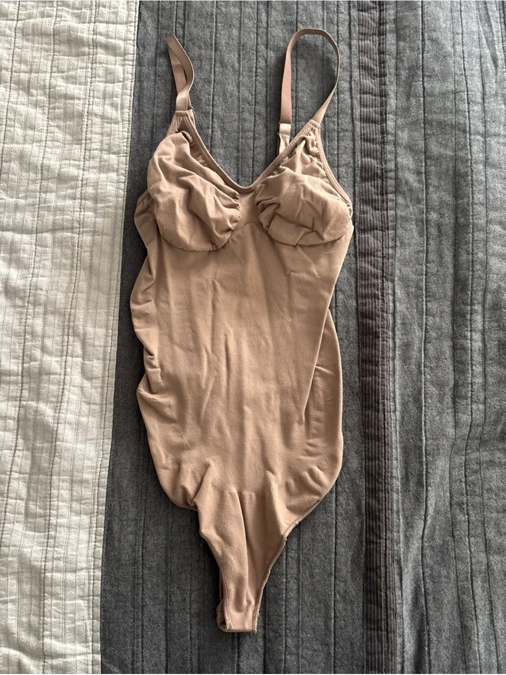 Everyday Nude Toned Shaping Bodysuit with Adjustable Straps